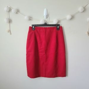 Red Wool Pencil Skirt Size 10